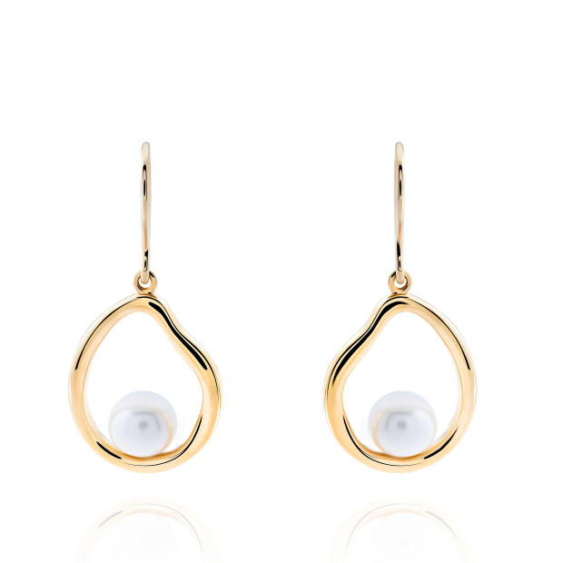 Orphelia Orphelia® 'Baptiste' Women's Sterling Silver Set: Necklace + Earrings + Ring - Gold SET-7507/G