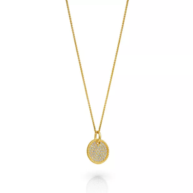 Orphelia Orphelia® 'Bella' Women's Sterling Silver Chain With Pendant - Gold ZH-7565/G