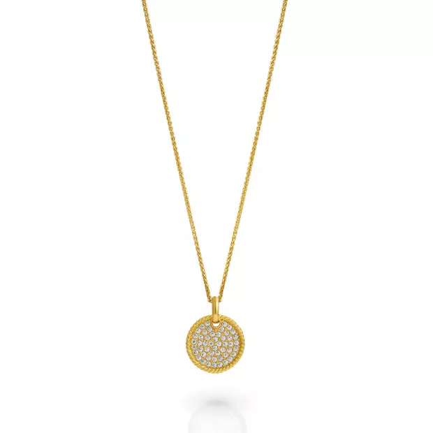 Orphelia Orphelia® 'Bella' Women's Sterling Silver Set: Necklace + Earrings - Gold SET-7565/G