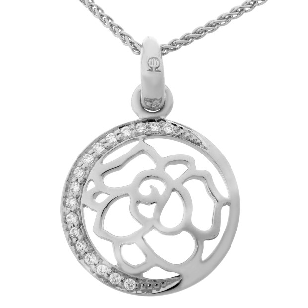 Orphelia Orphelia® 'Blair' Women's Sterling Silver Set: Chain-Pendant + Earrings - Silver SET-7089