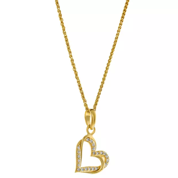 Orphelia Orphelia® 'Cecilia' Women's Sterling Silver Pendant With Chain - Gold ZH-7584/G