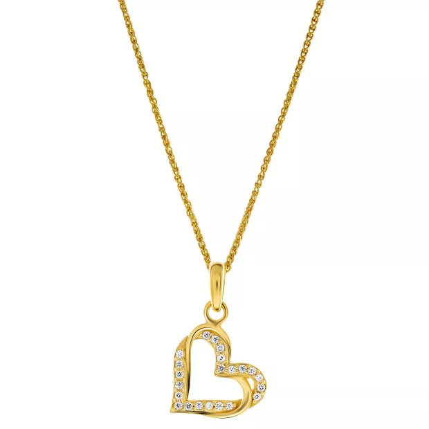 orphelia Orphelia® 'Cecilia' Women's Sterling Silver Pendant with Chain - Gold ZH-7584/G