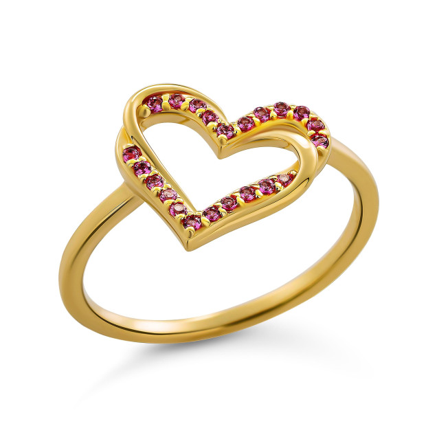 Orphelia Orphelia® 'Cecilia' Women's Sterling Silver Ring - Gold ZR-7584/R