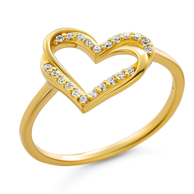 Orphelia Orphelia® 'Cecilia' Women's Sterling Silver Ring - Gold ZR-7584/G