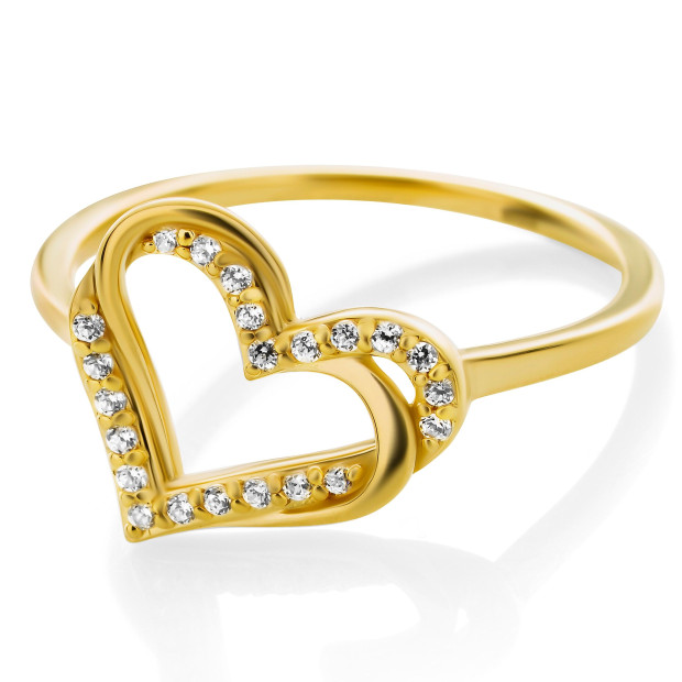 Orphelia Orphelia® 'Cecilia' Women's Sterling Silver Ring - Gold ZR-7584/G