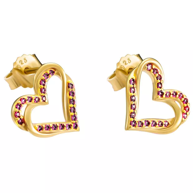 Orphelia Orphelia® 'Cecilia' Women's Sterling Silver Stud Earrings - Gold ZO-7584/R