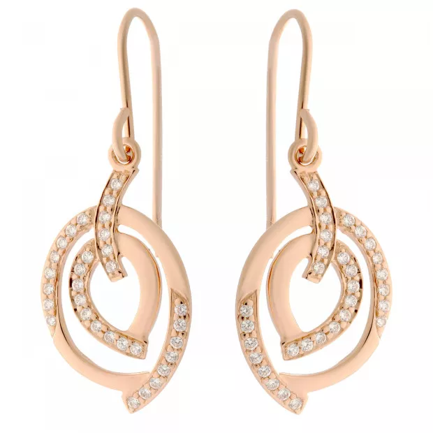 Orphelia Orphelia® 'Celine' Women's Sterling Silver Set: Chain-Pendant + Earrings - Rose SET-7114/RG