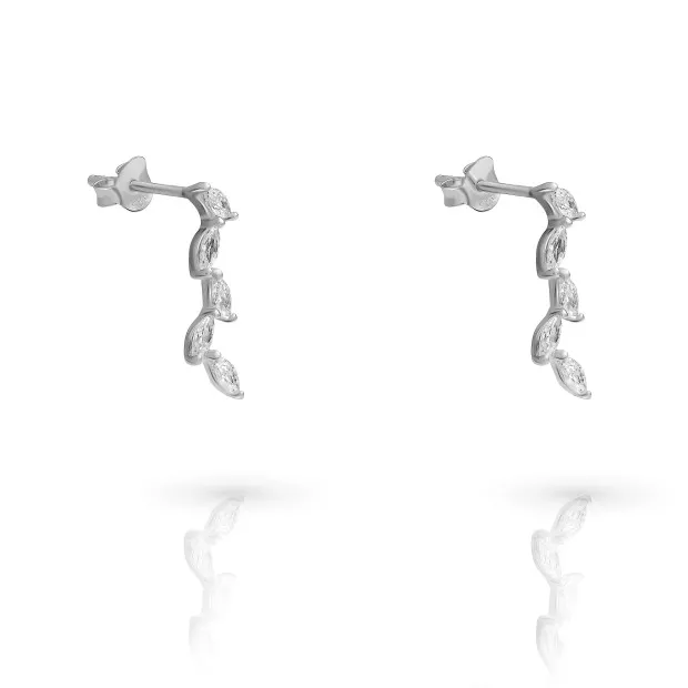 Orphelia Orphelia® 'Charlene' Women's Sterling Silver Set: Necklace + Earrings - Silver SET-7568