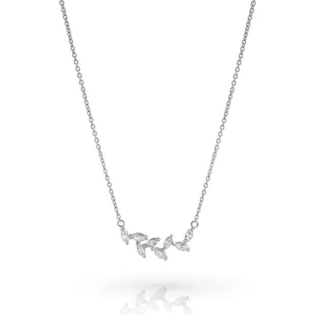 Orphelia Orphelia® 'Charlene' Women's Sterling Silver Set: Necklace + Earrings - Silver SET-7568