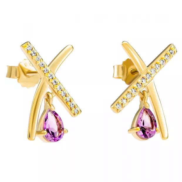 Orphelia Orphelia® 'Charlotte' Women's Sterling Silver Drop Earrings - Gold ZO-7580/A