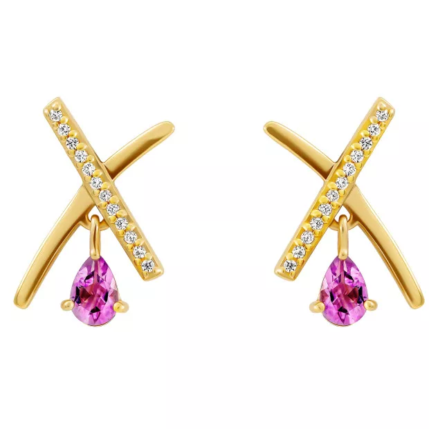 orphelia Orphelia® 'Charlotte' Women's Sterling Silver Drop Earrings - Gold ZO-7580/A