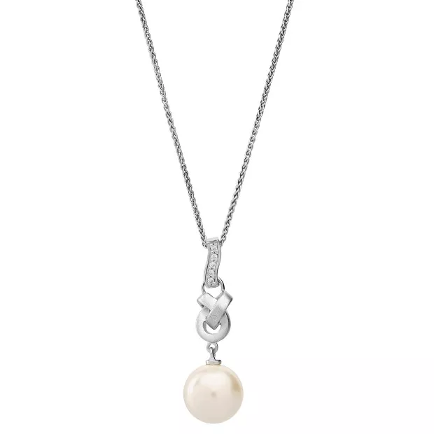 Orphelia Orphelia® 'Clara' Women's Sterling Silver Set: Chain-Pendant + Earrings - Silver SET-7515