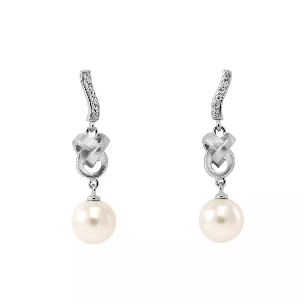 Orphelia Orphelia® 'Clara' Women's Sterling Silver Set: Chain-Pendant + Earrings - Silver SET-7515