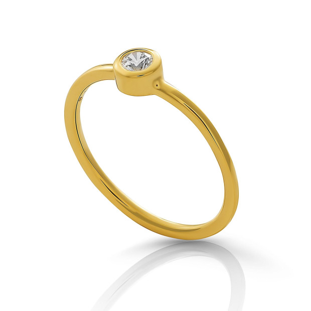 Orphelia Orphelia® 'Classic' Women's Sterling Silver Ring - Gold ZR-7526/G
