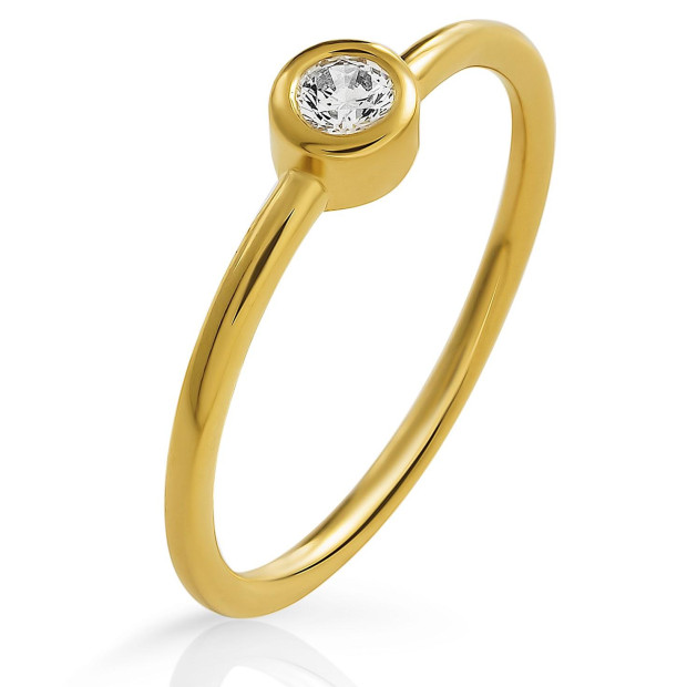 orphelia Orphelia® 'Classic' Women's Sterling Silver Ring - Gold ZR-7526/G