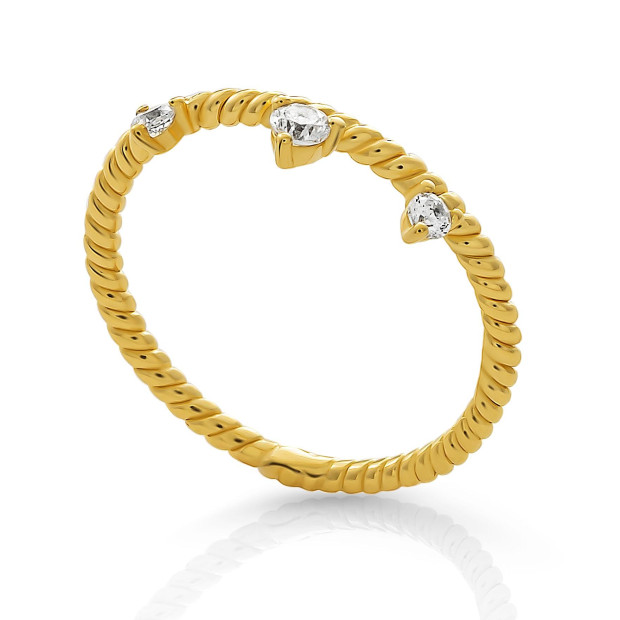 Orphelia Orphelia® 'Crown' Women's Sterling Silver Ring - Gold ZR-7529/G