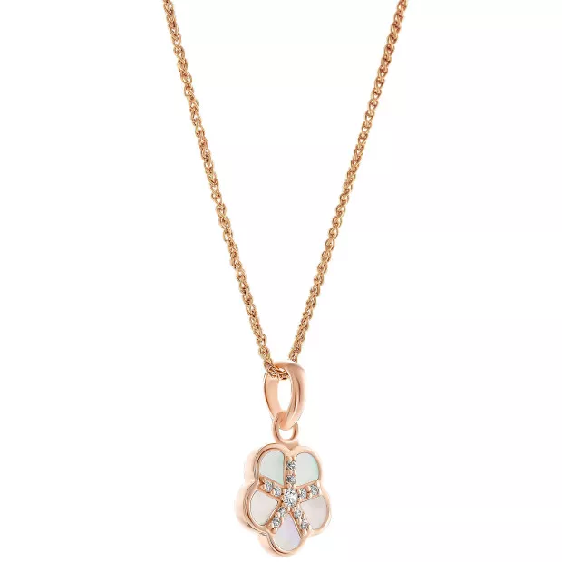 Orphelia Orphelia® 'Daisy' Women's Sterling Silver Pendant With Chain - Rose ZH-7585/RG
