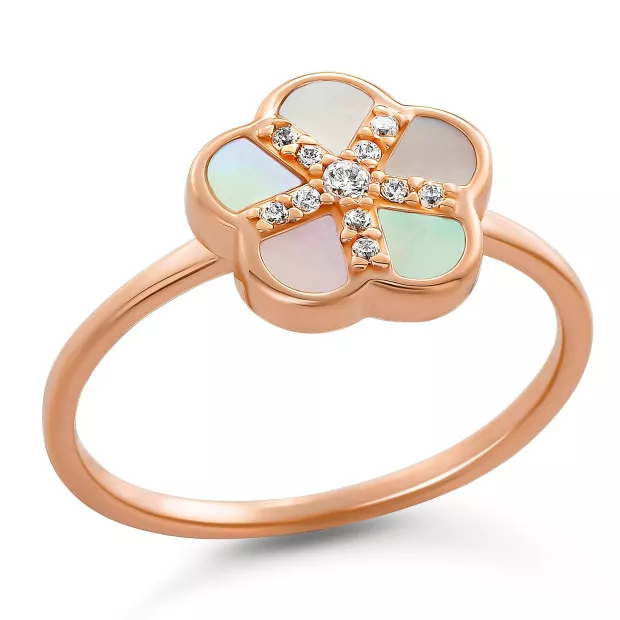 Orphelia Orphelia® 'Daisy' Women's Sterling Silver Ring - Rose ZR-7585/RG