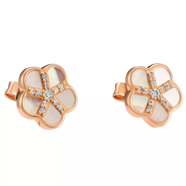 Orphelia Orphelia® 'Daisy' Women's Sterling Silver Stud Earrings - Rose ZO-7585/RG