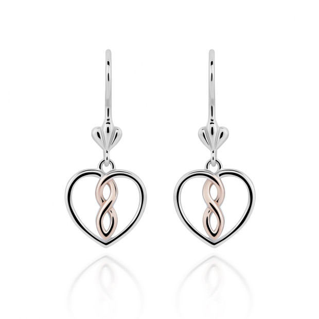 Orphelia Orphelia® 'Delilah' Women's Sterling Silver Set: Necklace + Earrings + Ring - Silver/Rose SET-7475