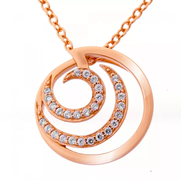 orphelia Orphelia® 'Elaine' Women's Sterling Silver Chain with Pendant - Rose ZH-7084/1
