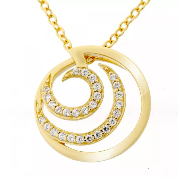 orphelia Orphelia® 'Elaine' Women's Sterling Silver Chain with Pendant - Gold ZH-7084/2