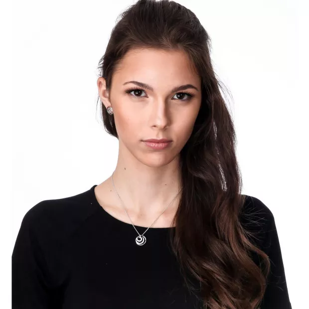 Orphelia Orphelia® 'Elaine' Women's Sterling Silver Set: Chain-Pendant + Earrings - Silver SET-7084