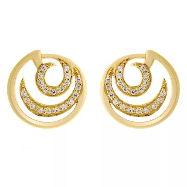 Orphelia Orphelia® 'Elaine' Women's Sterling Silver Set: Chain-Pendant + Earrings - Gold SET-7084/2