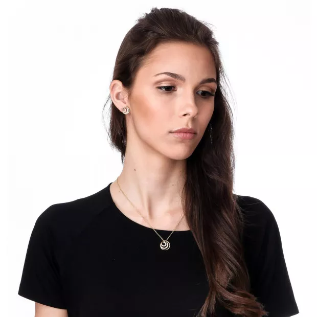 Orphelia Orphelia® 'Elaine' Women's Sterling Silver Set: Chain-Pendant + Earrings - Gold SET-7084/2