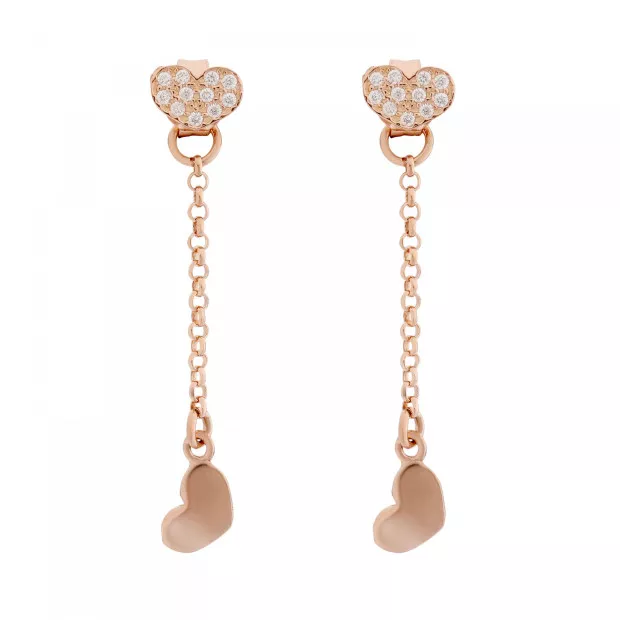 Orphelia Orphelia® 'Elisa' Women's Sterling Silver Set: Chain + Bracelet + Earrings - Rose SET-7381