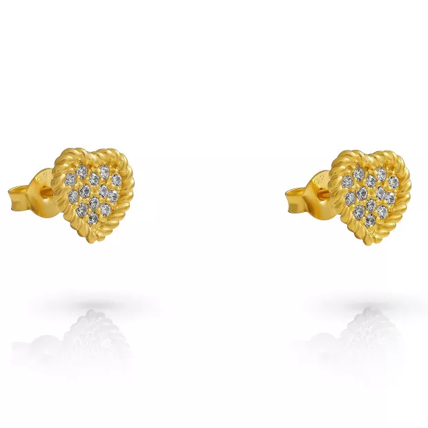 Orphelia Orphelia® 'Elite' Women's Sterling Silver Set: Necklace + Earrings - Gold SET-7566/G