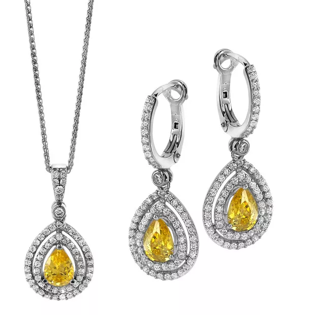 orphelia Orphelia® 'Ellen' Women's Sterling Silver Set: Chain-Pendant + Earrings - Silver SET-7048