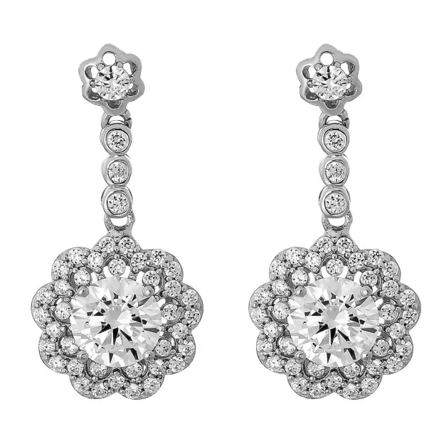Orphelia Orphelia® 'Elsie' Women's Sterling Silver Drop Earrings - Silver ZO-7362