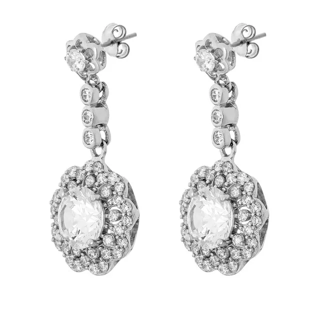 Orphelia Orphelia® 'Elsie' Women's Sterling Silver Drop Earrings - Silver ZO-7362