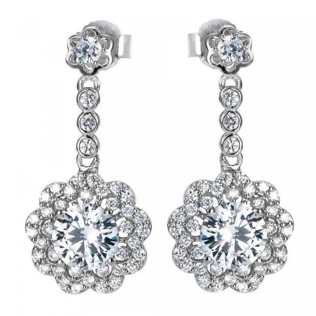 orphelia Orphelia® 'Elsie' Women's Sterling Silver Drop Earrings - Silver ZO-7362