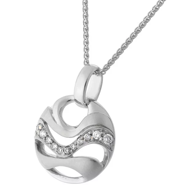 Orphelia Orphelia® 'Elvina' Women's Sterling Silver Set: Chain-Pendant + Earrings - Silver SET-7085