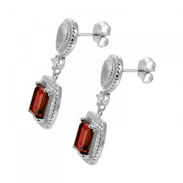 Orphelia Orphelia® 'Enora' Women's Sterling Silver Set: Necklace + Earrings + Ring - Silver SET-7426/RU