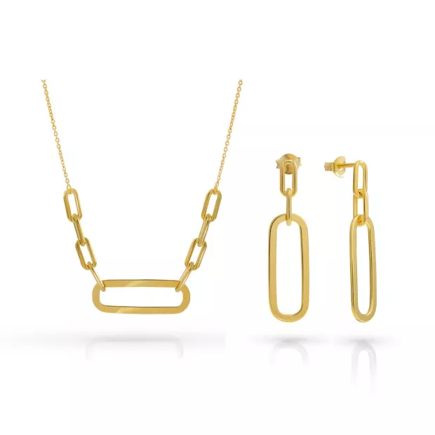 orphelia Orphelia® 'Essence' Women's Sterling Silver Set: Necklace + Earrings - Gold SET-7560/G