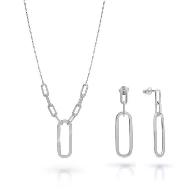 orphelia Orphelia® 'Essence' Women's Sterling Silver Set: Necklace + Earrings - Silver SET-7560