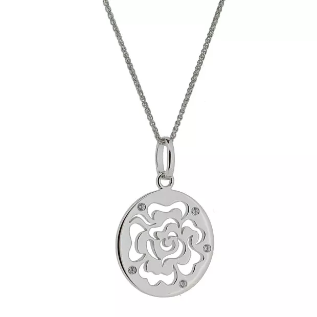 Orphelia Orphelia® 'Fiore' Women's Sterling Silver Chain With Pendant - Silver ZH-7079
