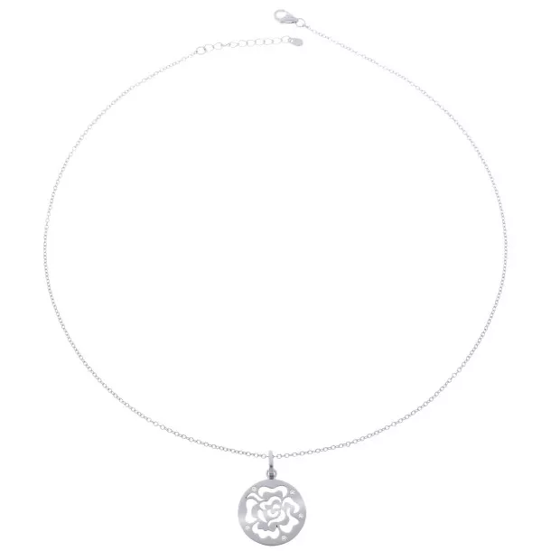 Orphelia Orphelia® 'Fiore' Women's Sterling Silver Chain With Pendant - Silver ZH-7079