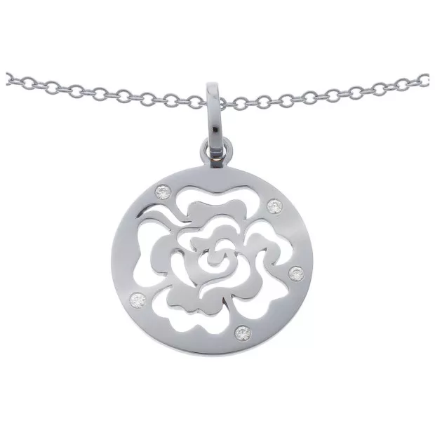 orphelia Orphelia® 'Fiore' Women's Sterling Silver Chain with Pendant - Silver ZH-7079