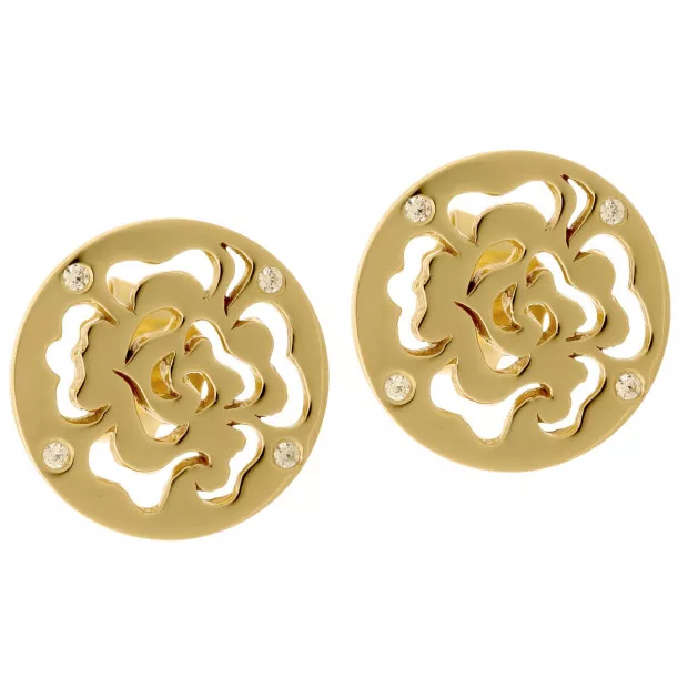 Orphelia Orphelia® 'Fiore' Women's Sterling Silver Set: Chain-Pendant + Earrings - Gold SET-7079/2