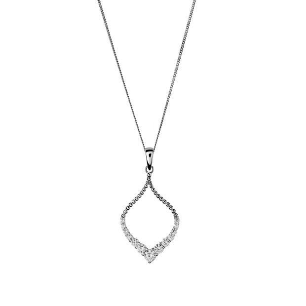 Orphelia Orphelia® 'Grace' Women's Sterling Silver Set: Chain-Pendant + Earrings - Silver SET-7493