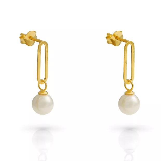 orphelia Orphelia® 'Grand' Women's Sterling Silver Drop Earrings - Gold ZO-7558/G