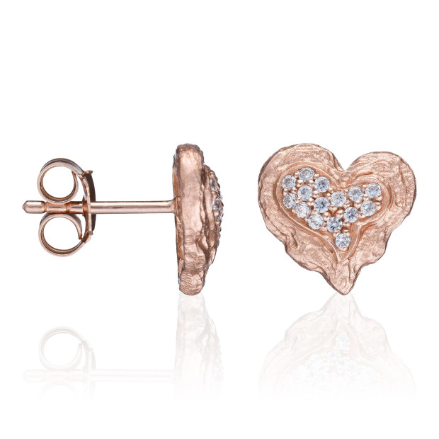 Orphelia Orphelia® 'Hazel' Women's Sterling Silver Set: Chain-Pendant + Earrings - Rose SET-7082/1