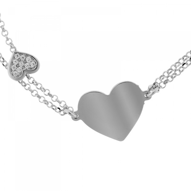 Orphelia Orphelia® 'Heart' Women's Sterling Silver Bracelet - Silver ZA-7384