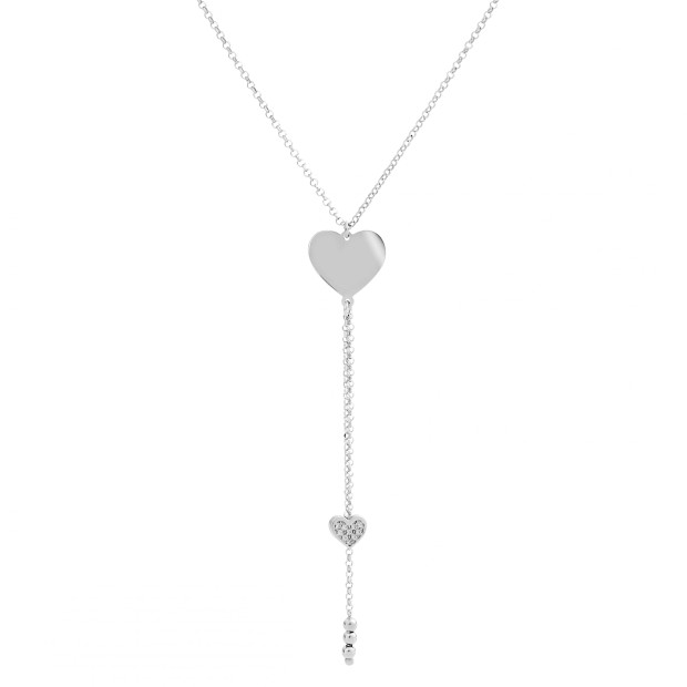 Orphelia Orphelia® 'Heart' Women's Sterling Silver Set: Chain + Bracelet - Silver SET-7384