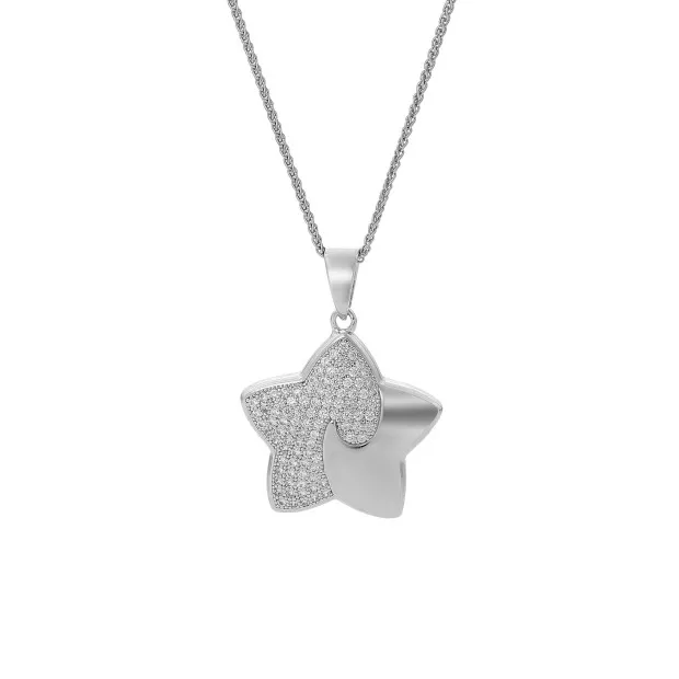 orphelia Orphelia® 'Ilona' Women's Sterling Silver Chain with Pendant - Silver ZH-7331