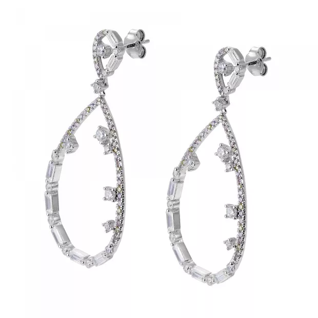 Orphelia Orphelia® 'Islia' Women's Stainless Steel Drop Earrings - Silver ZO-7423